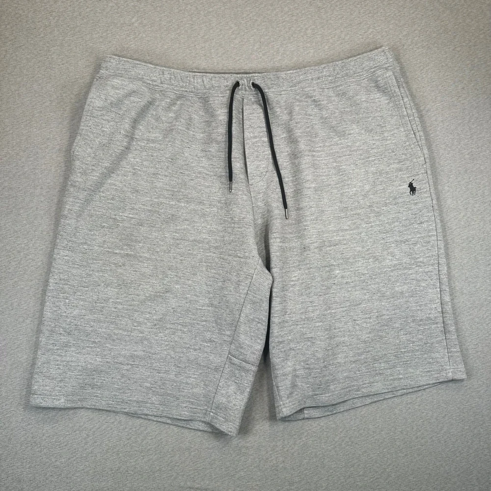 Polo Ralph Lauren Fleece Shorts Mens 3XLT Gray Knit Athletic Shorts Drawstring